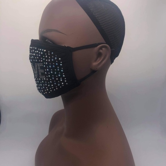 Fashion Rhinestone Love Bling Face Mask - Picture 2 of 4